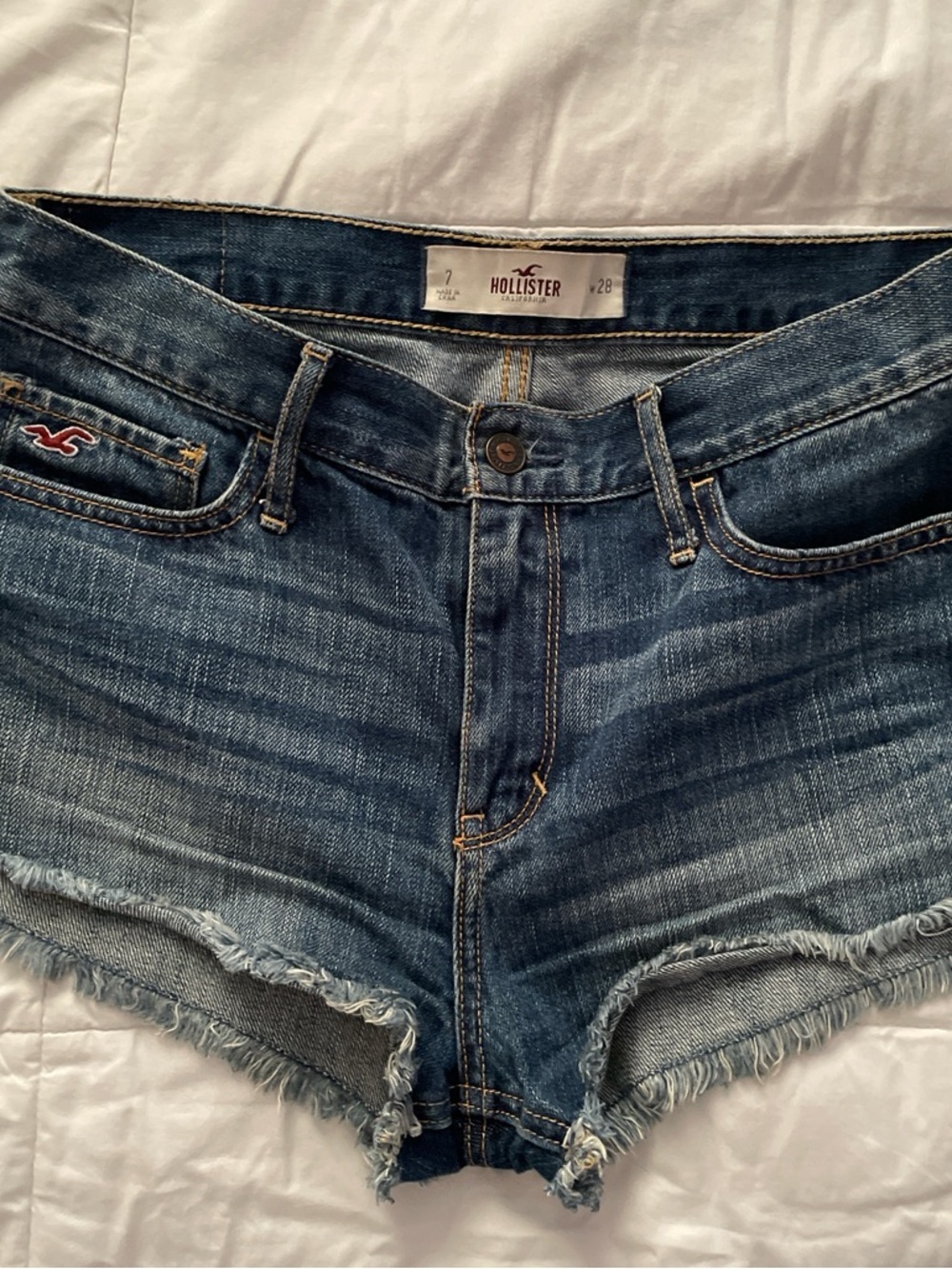 Hollister Dark Blue Denim Jeans with Contrast Stitching
